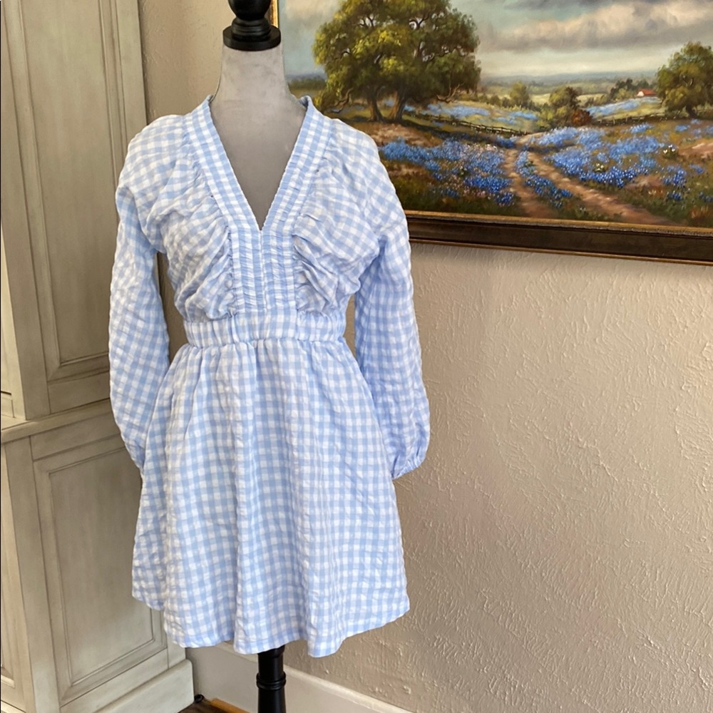 Able Sky and White Checkered Dress
